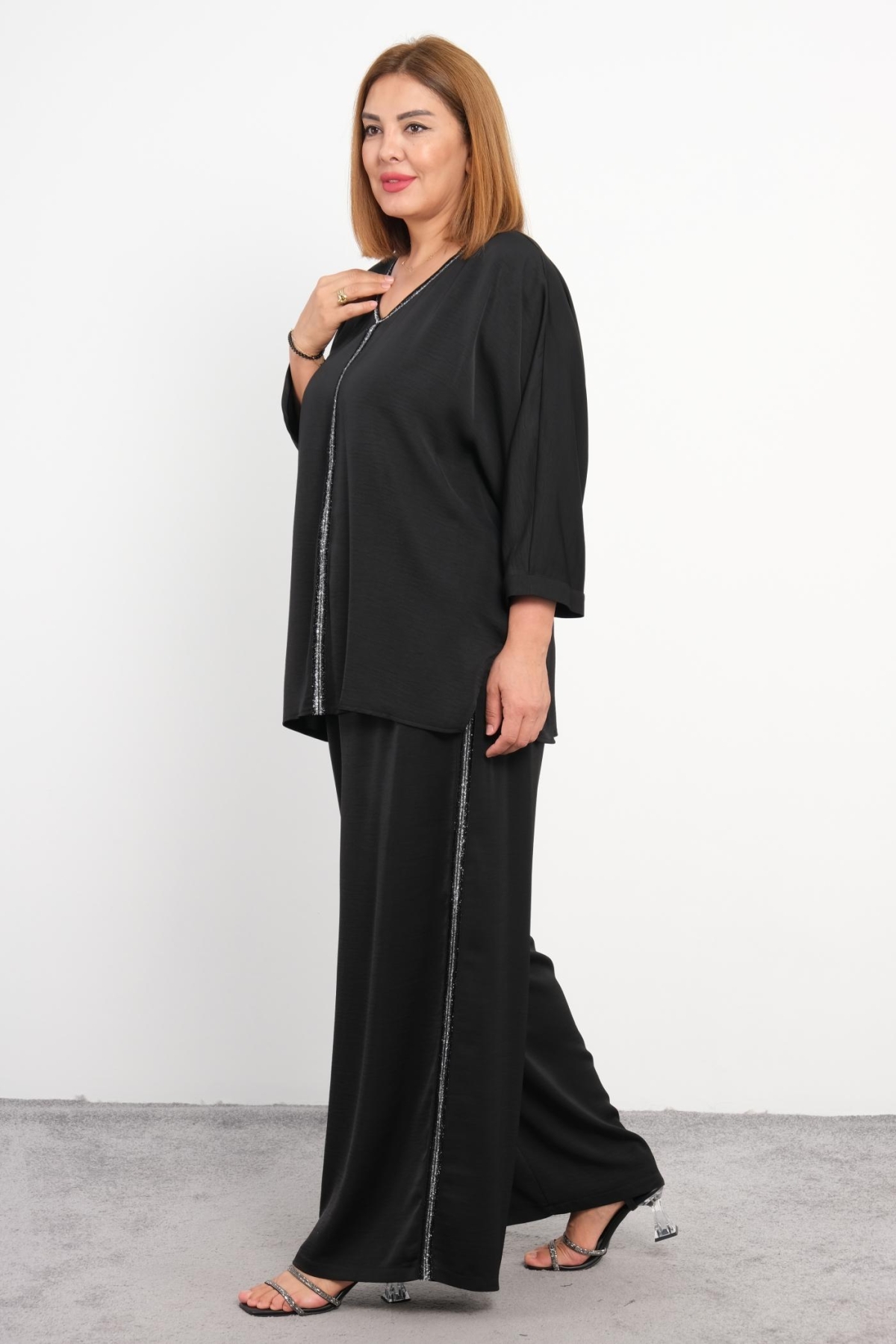 Plus Size Two-Piece Set-Black