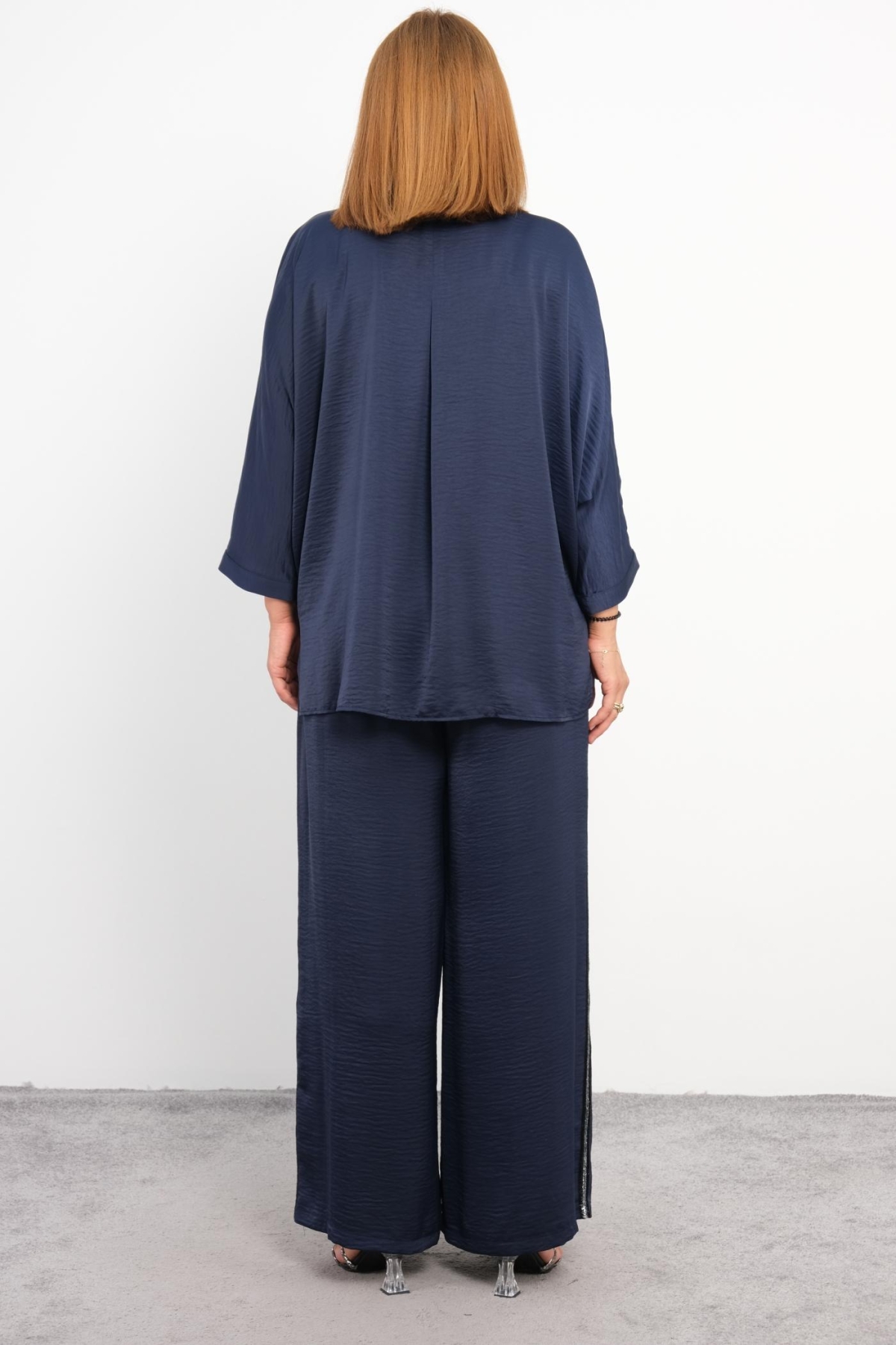 Plus Size Two-Piece Set-Dark Blue