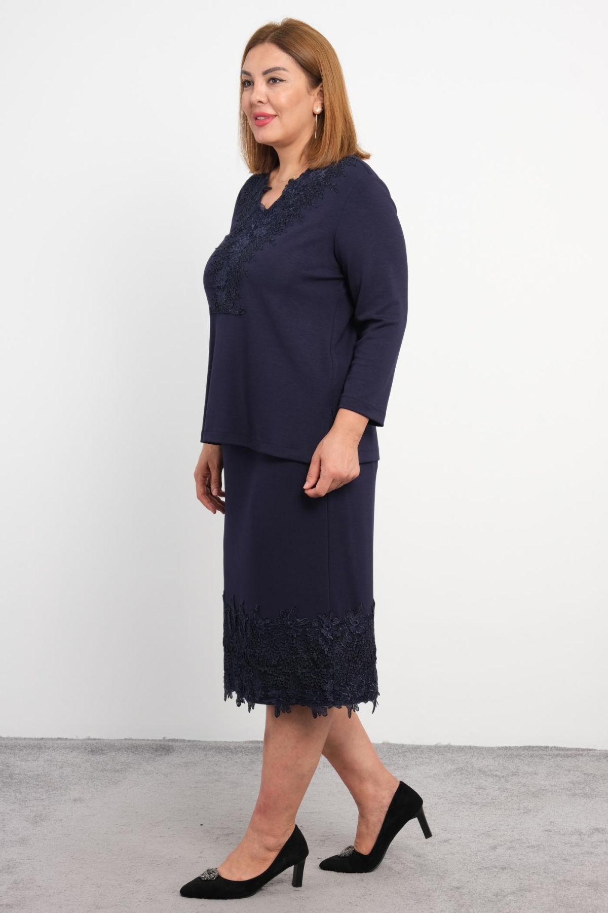 Plus Size Two-Piece Set-Dark Blue