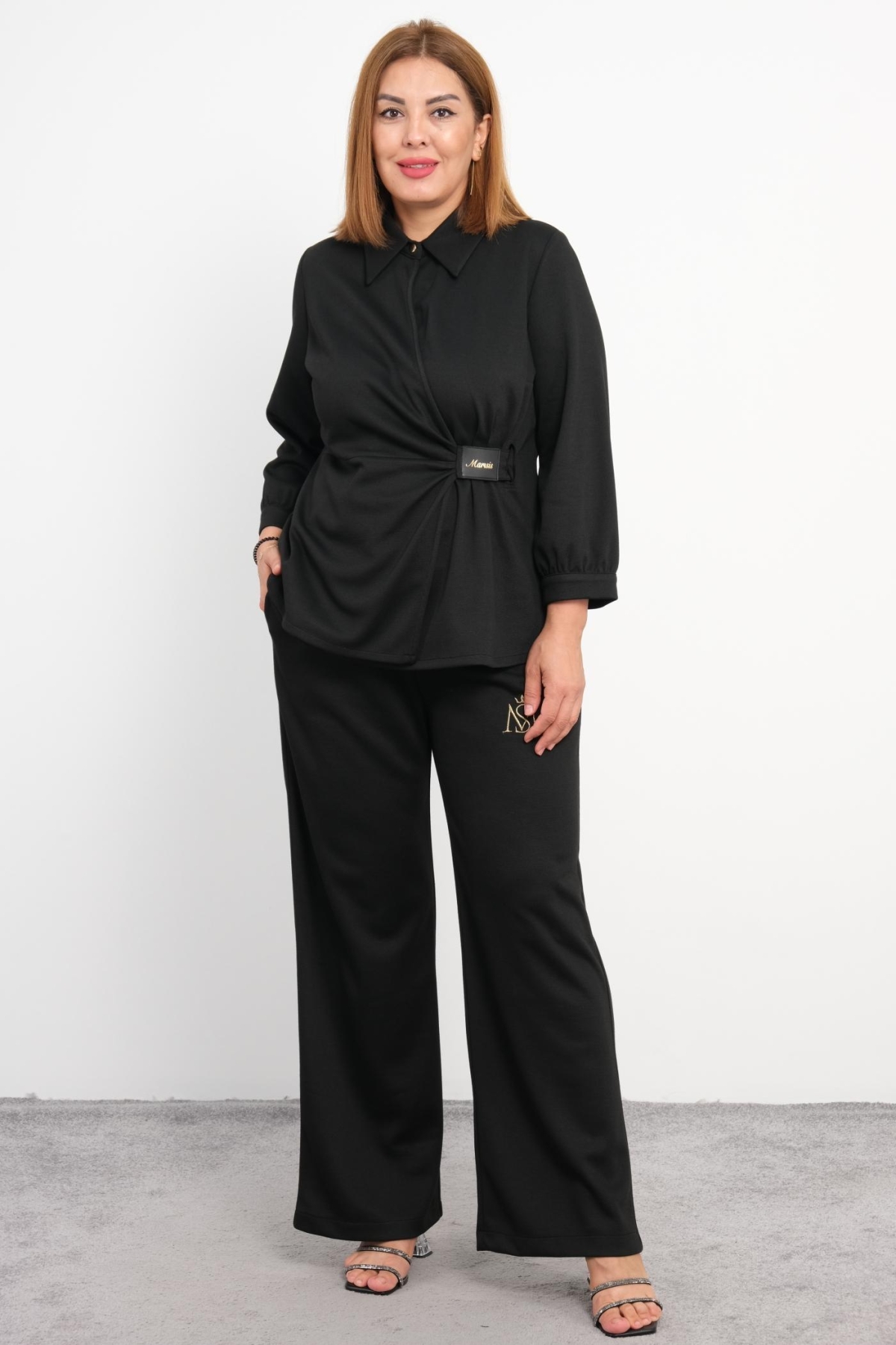 Plus Size Two-Piece Set-Black