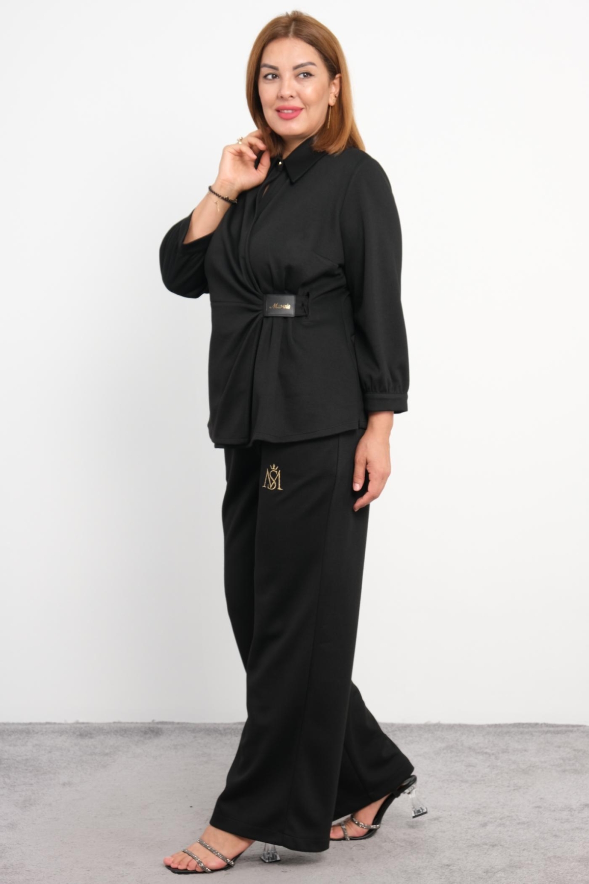 Plus Size Two-Piece Set-Black