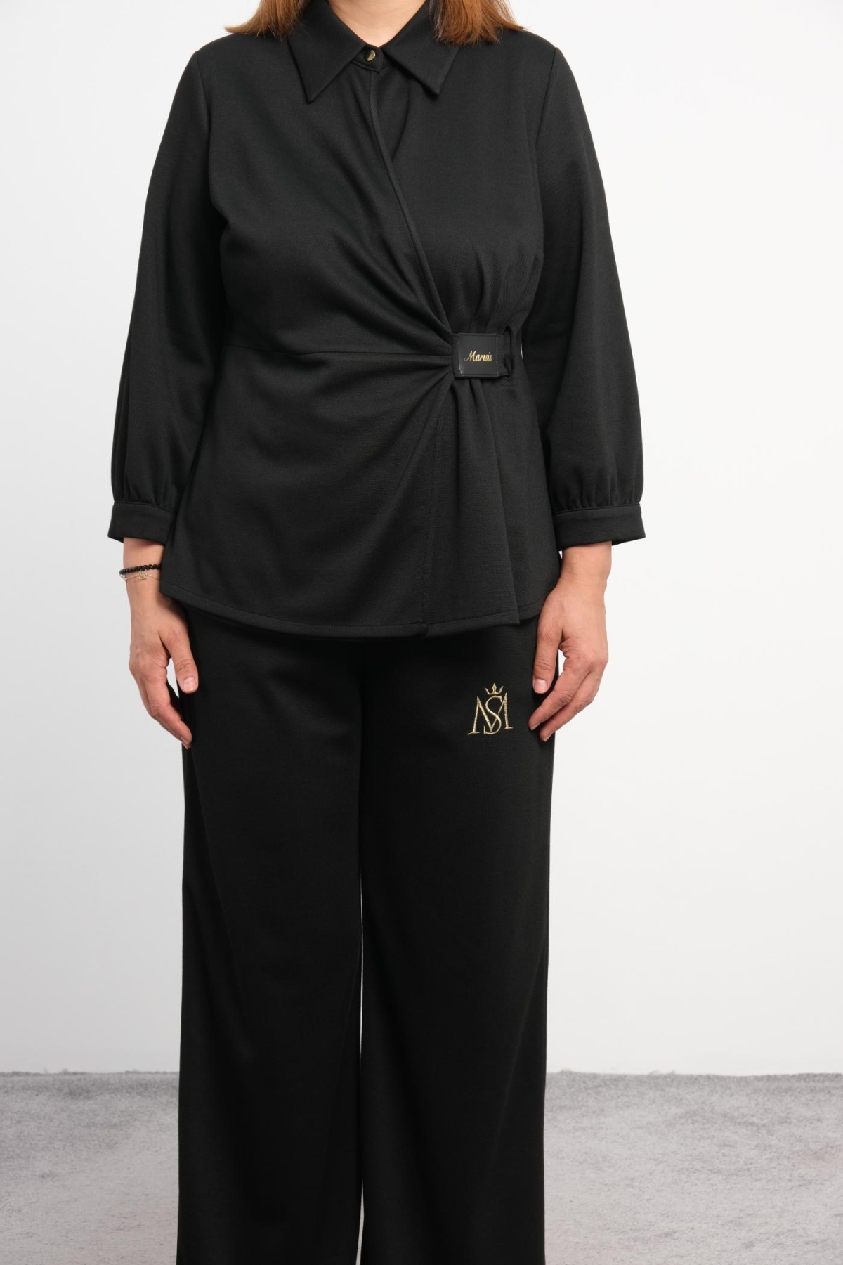 Plus Size Two-Piece Set-Black