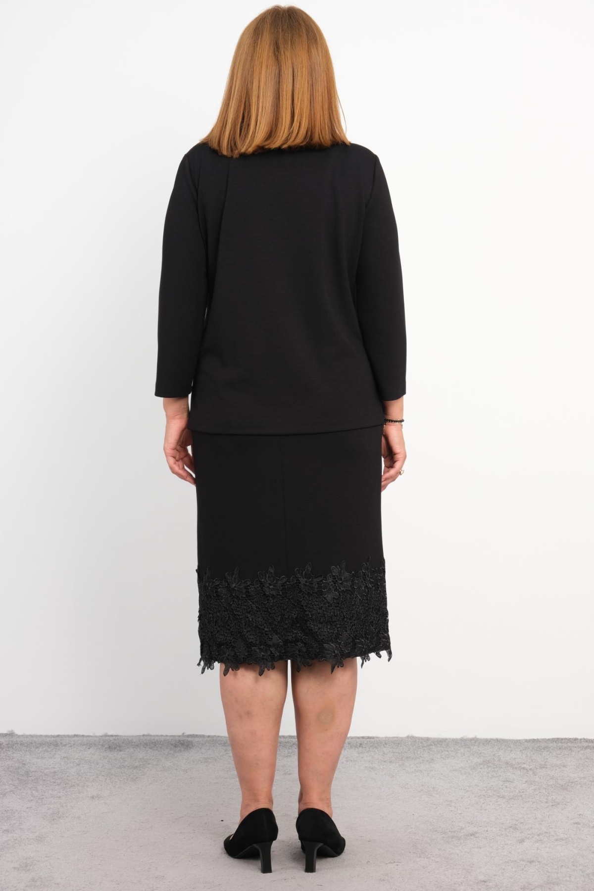 Plus Size Two-Piece Set-Black
