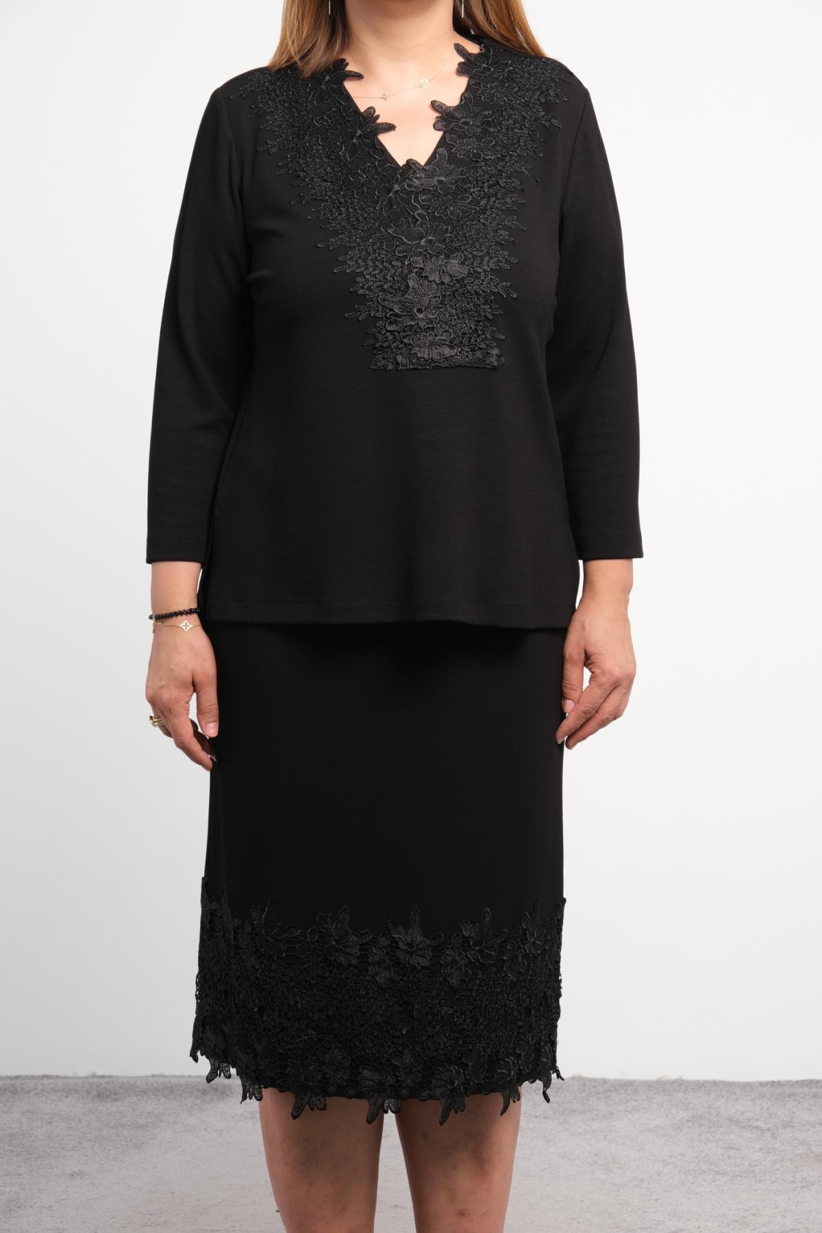 Plus Size Two-Piece Set-Black