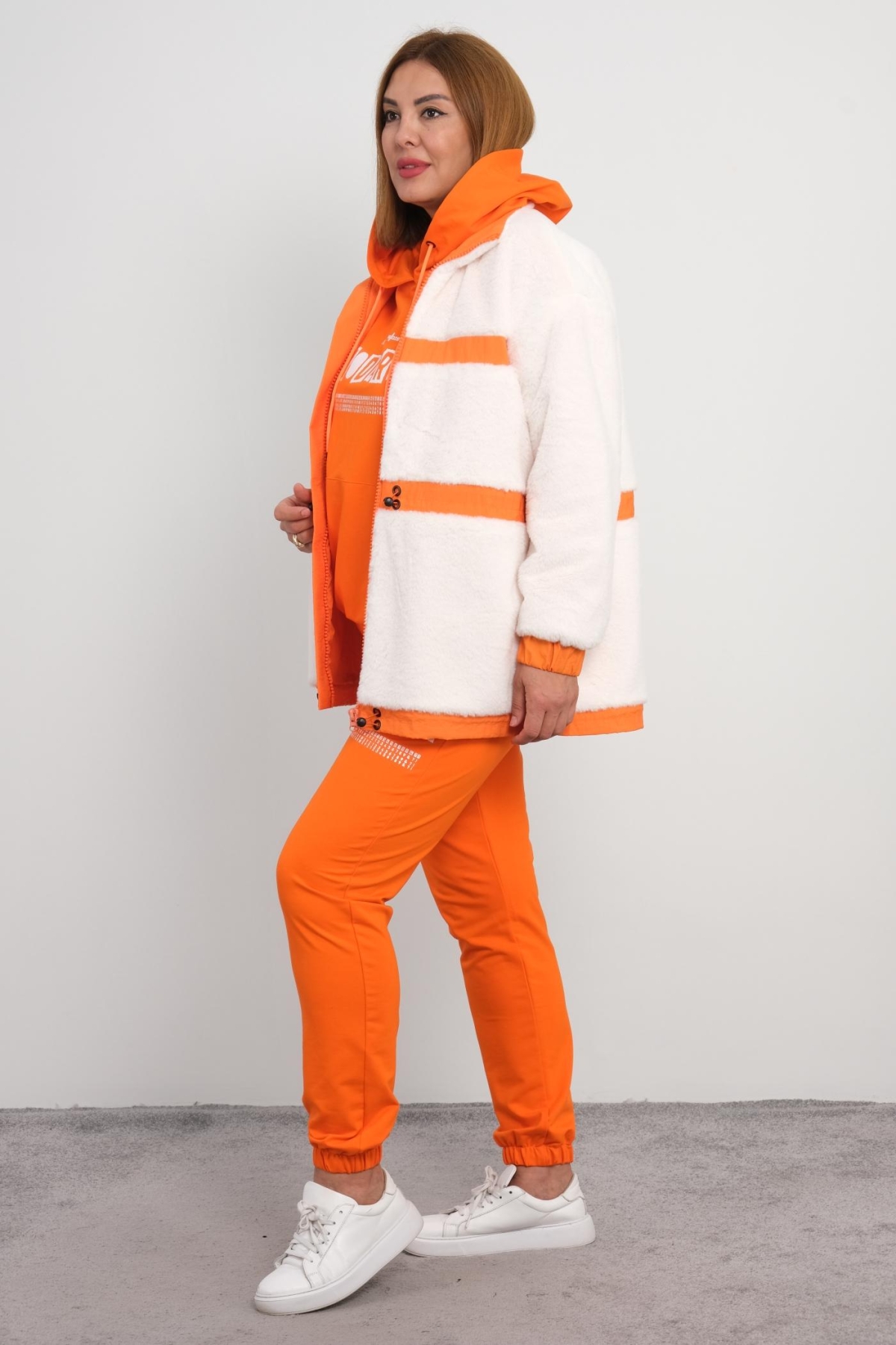 Plus Size Three-Piece Set-Orange