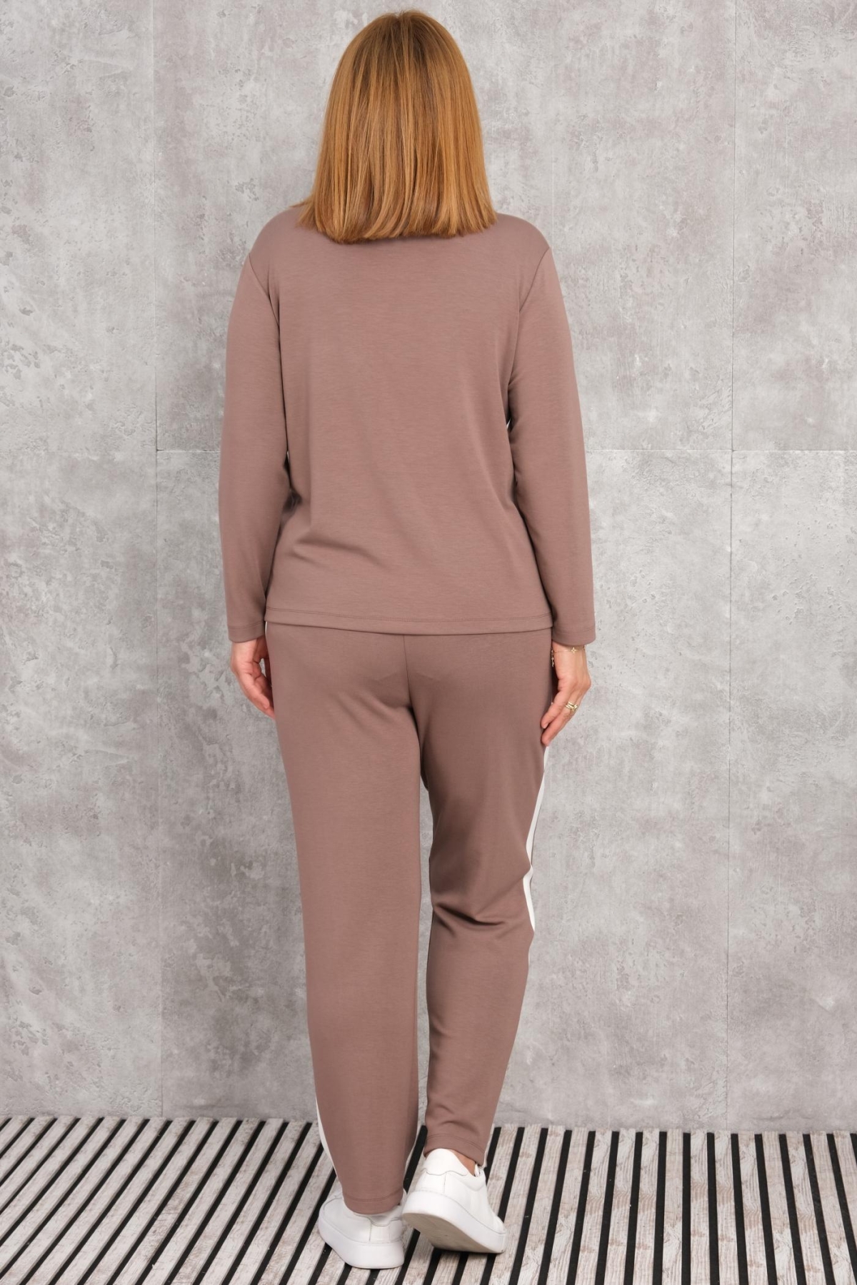 Plus Size Two-Piece Set-Brown