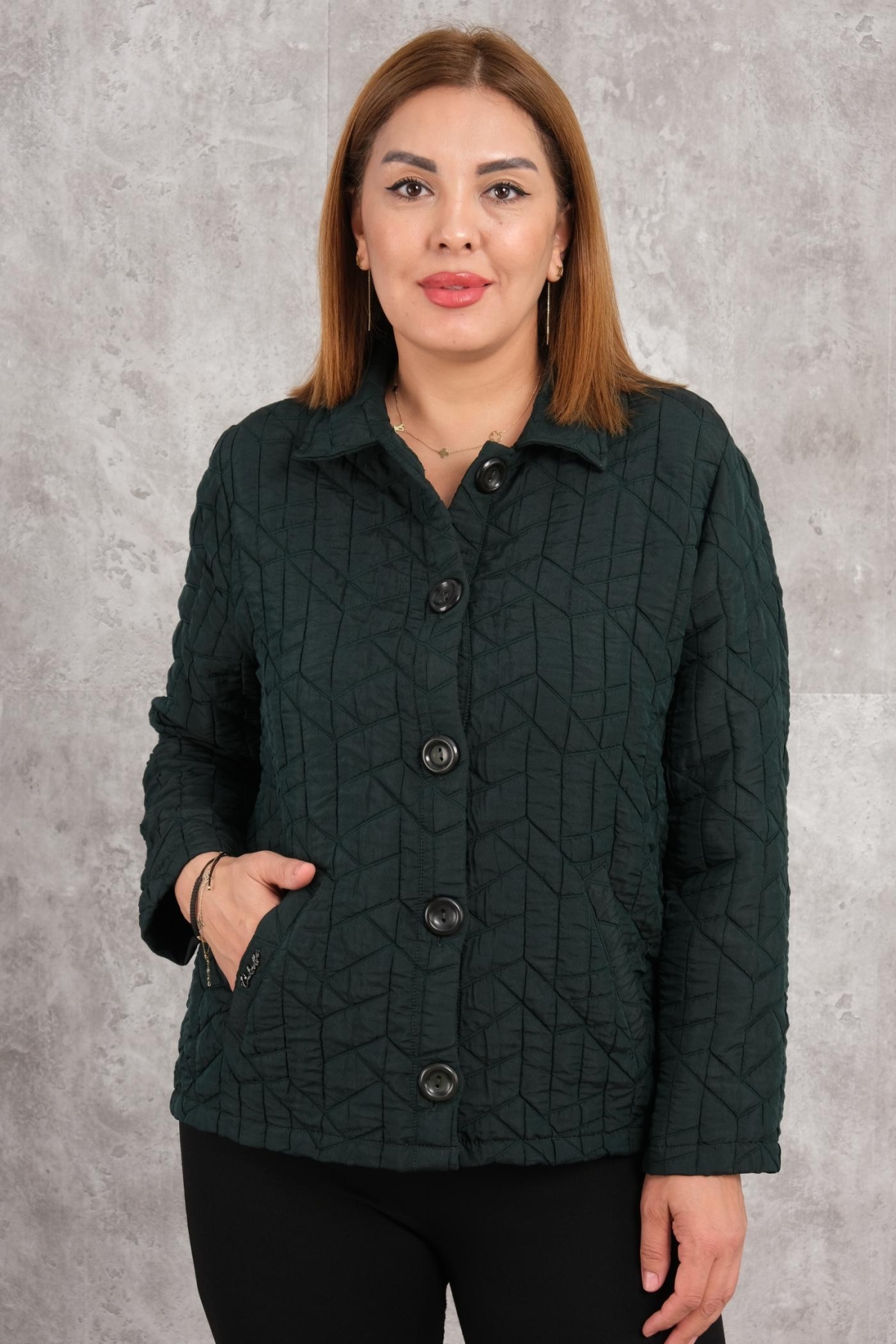 Plus Size Coat-Green