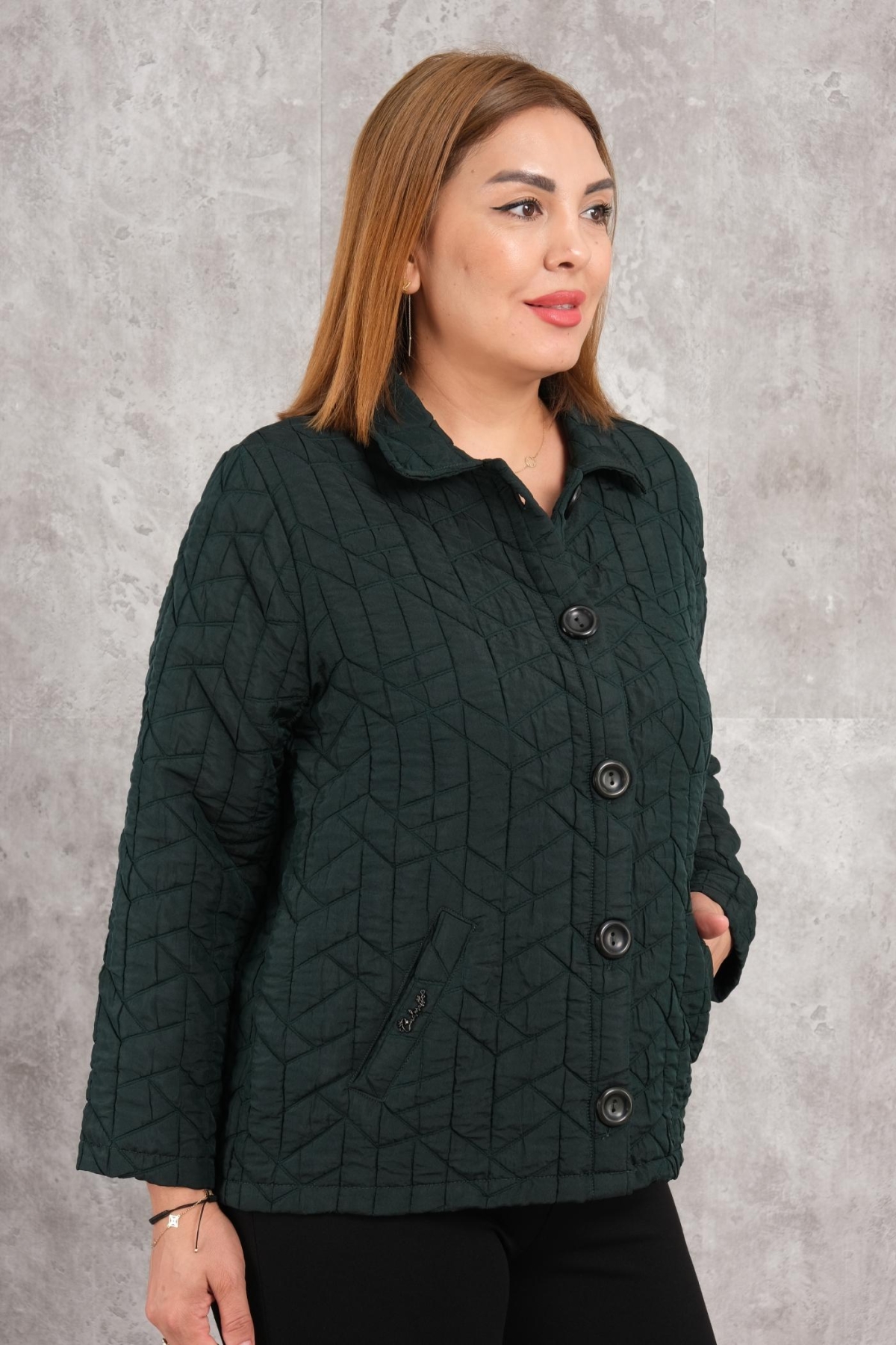Plus Size Coat-Green