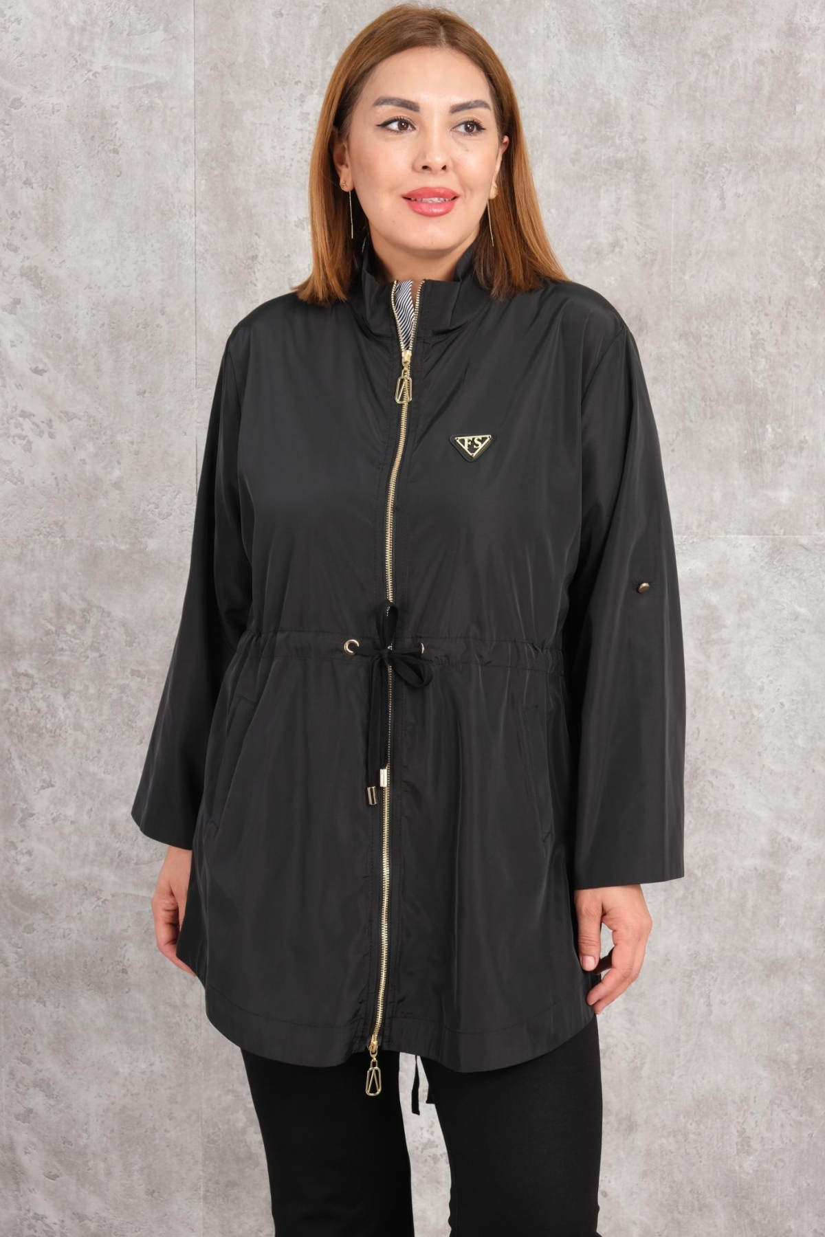 Plus Size Coat-Black