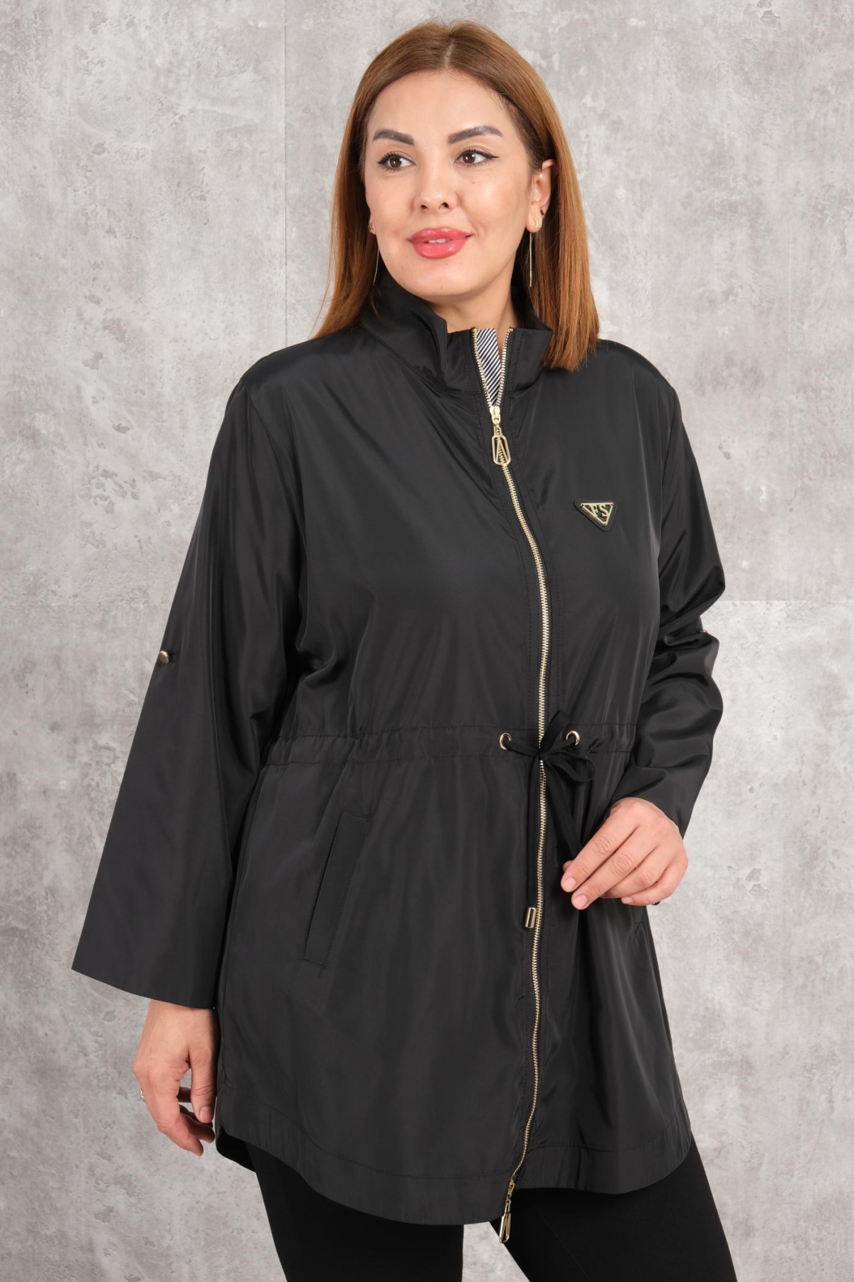 Plus Size Coat-Black