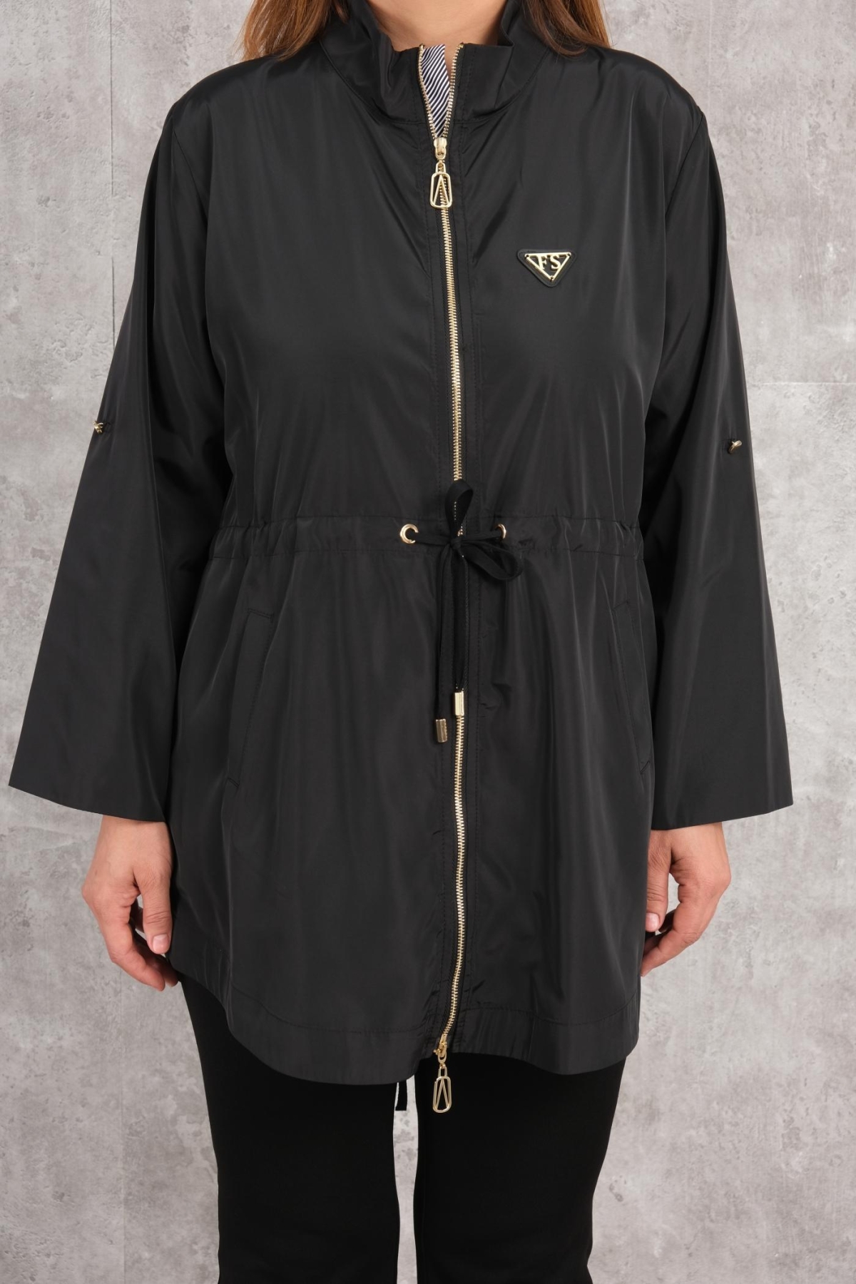 Plus Size Coat-Black