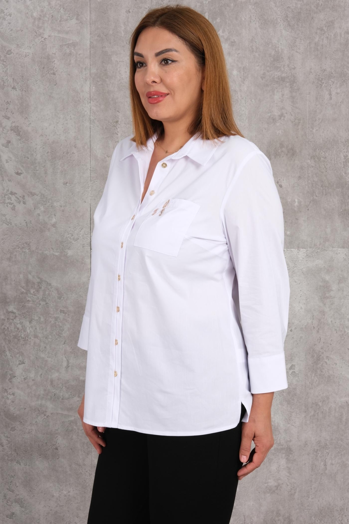 Plus Size Shirt-White