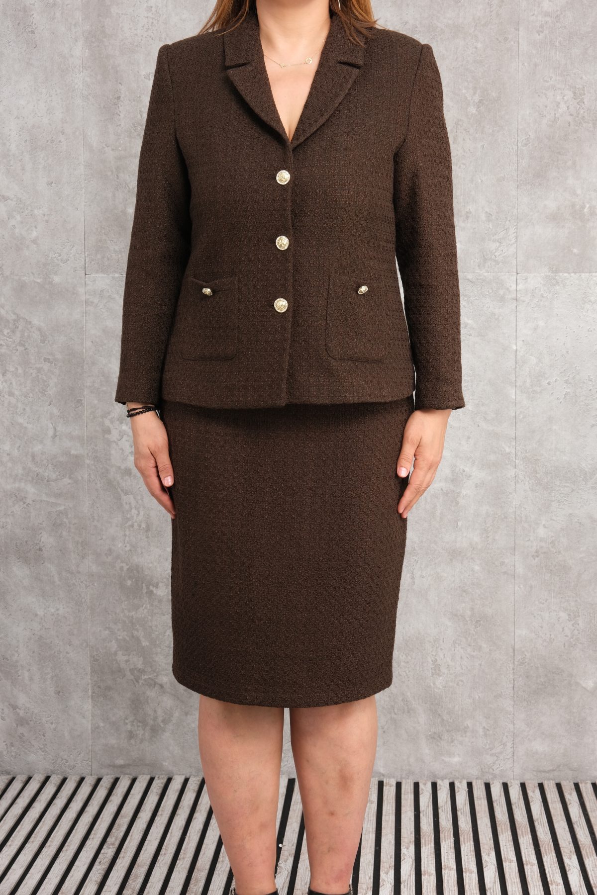 Plus Size Two-Piece Set-Brown