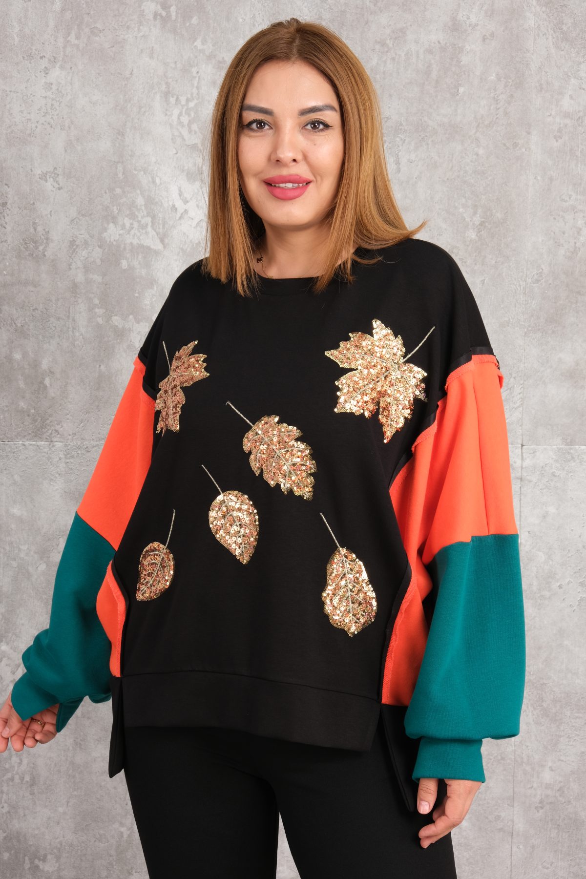 Plus Size Sports Blouse-Black