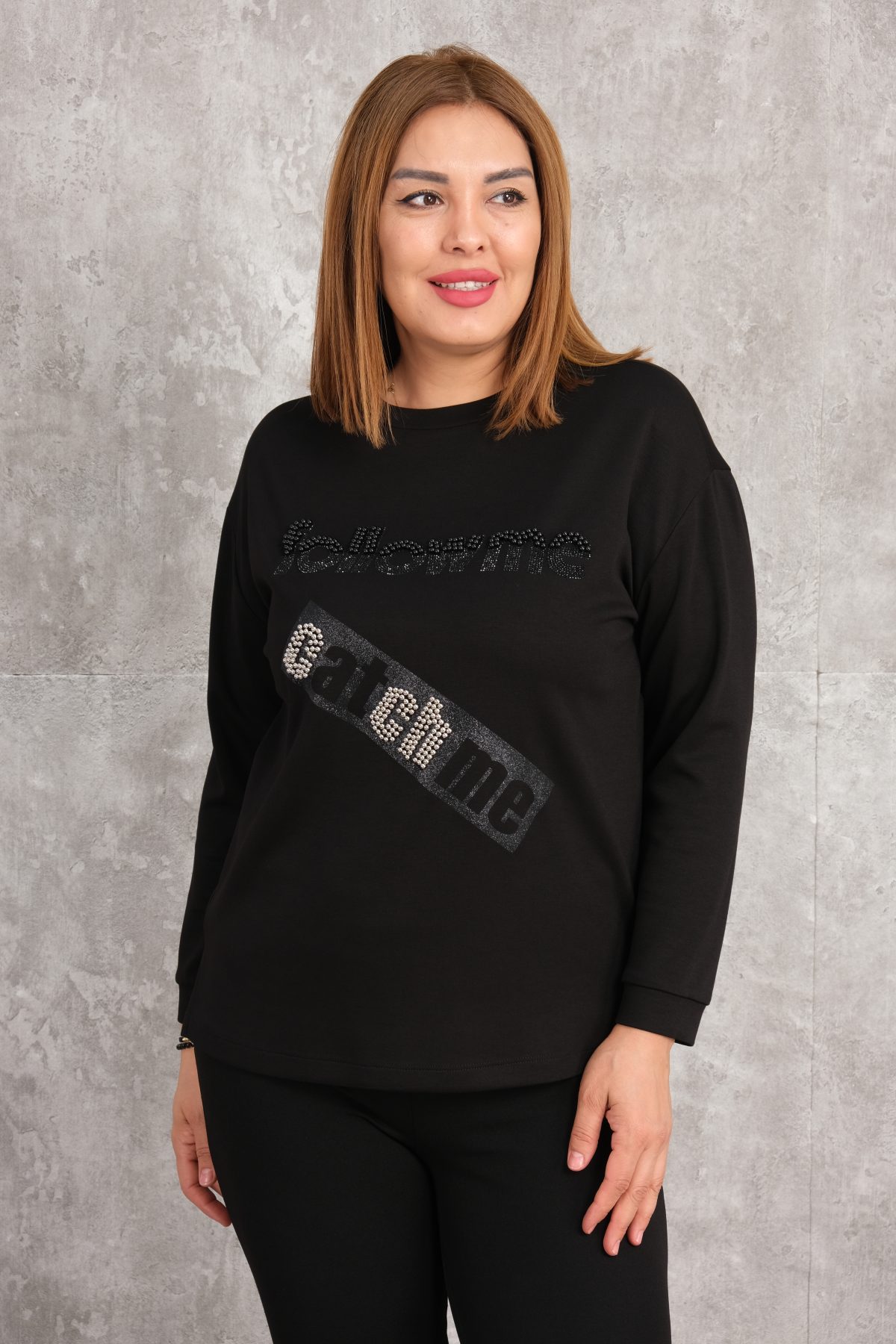 Plus Size Sports Blouse-Black