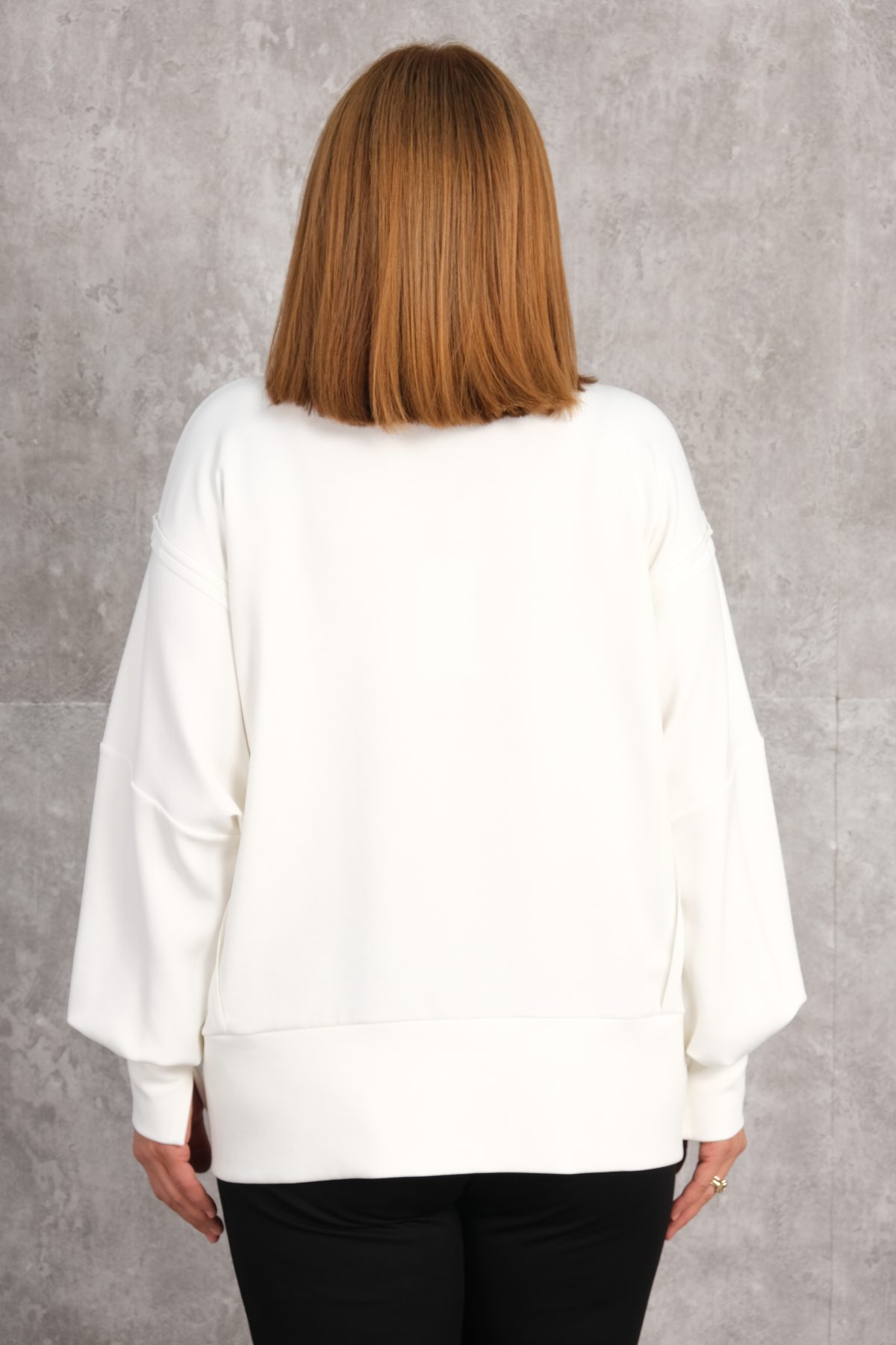 Plus Size Printed Blouse-White